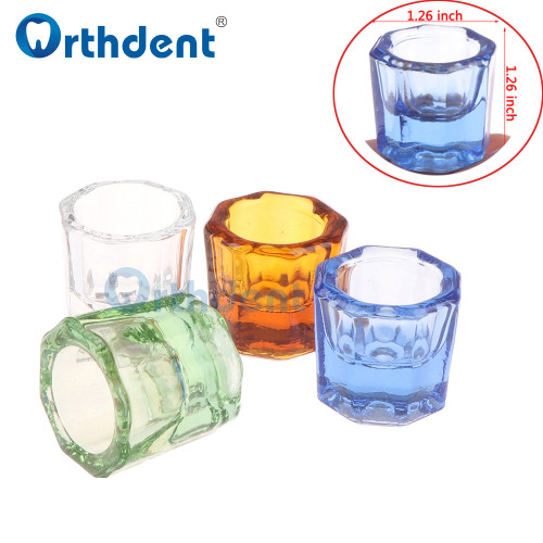 Orthdent 12Pcs/Set Dental Glass Dishes Tiny Mixing Bowl Glassware Octagonal Mixing Cups Reconcile Cup For Dental Lab Materials