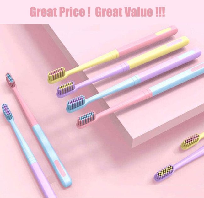 Orthdent 8 Pcs/Box Macaron Ice Cream Superfine Toothbrush Super Soft ToothbrushDeep Cleaning Brush With Holder Oral Care Tools Dental Supply