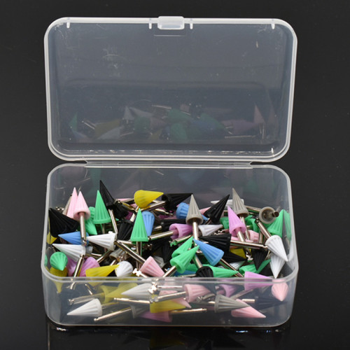 100 Pcs/Box Dental Polishing Brush Dentistry Silicone Rubber Polisher Cup Umbrella Dentist Materials Mixed Type Color