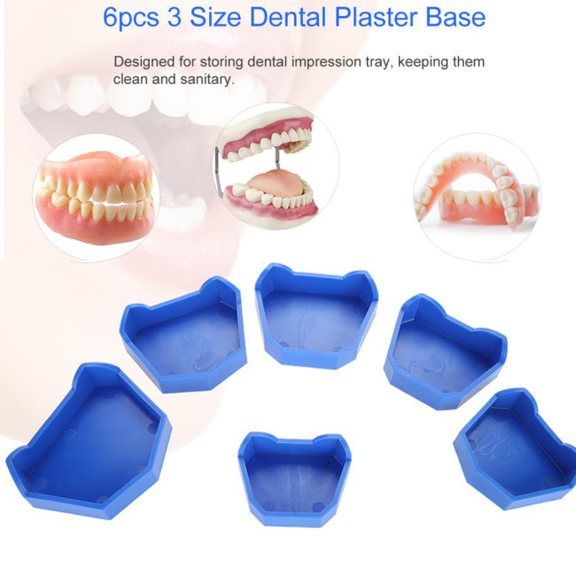 Orthdent 6Pcs/set Dental Model Base Set Mold Plaster Base Denture Tray Dental Lab Former Base Kit Oral Therapy Equipments & Accessories