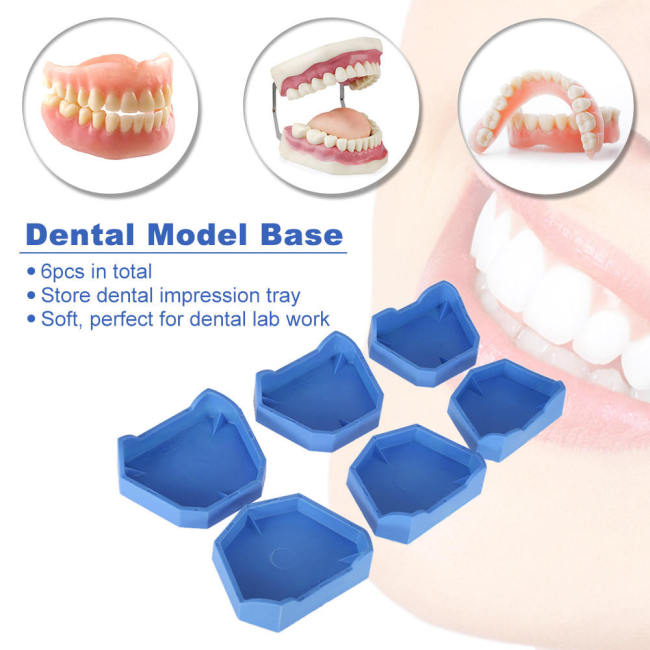 Orthdent 6Pcs/set Dental Model Base Set Mold Plaster Base Denture Tray Dental Lab Former Base Kit Oral Therapy Equipments & Accessories