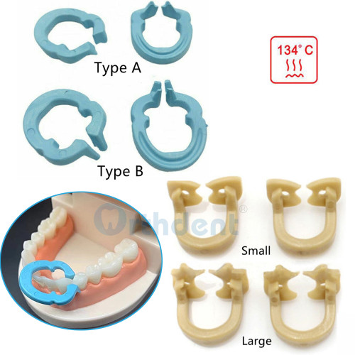 4Pcs/Box Dental Resin Clamping Rubber Dam Clamps Seperating Ring Matrix Band Barrier Clip Restoration Crown Dental Lab Equipment Dentist Tools