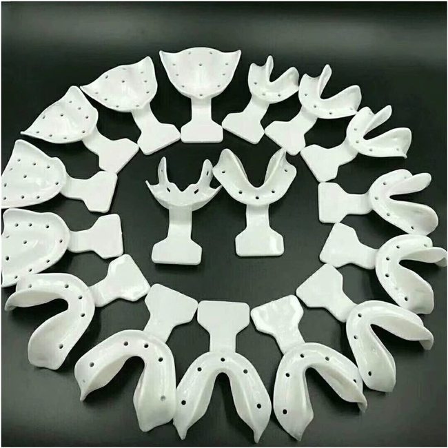 1 Set Dental Impressions Trays Full Mouth Edentulous Jaw Plastic Thermoform Autoclave Tray Perforated Dentistry Tool
