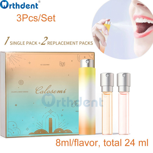3Pcs/Set Fruity Breath Refreshing Spray PortableFreshener Oral Odor Halitosis Treatment Liquid Mouth Dental Therapy Equipments