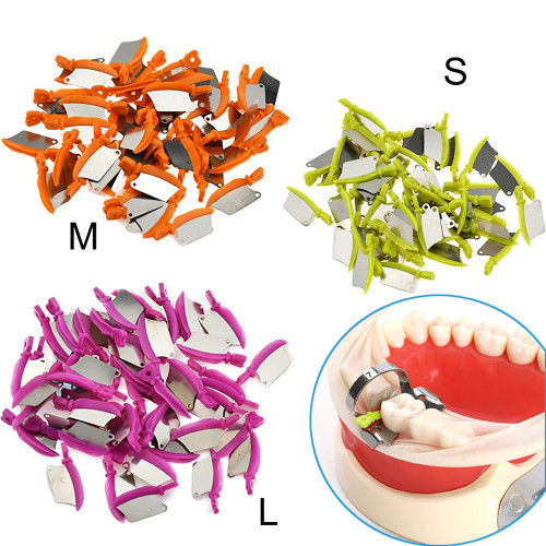 50 Pcs/Box Dental Wedge Guard With Metal Prime Teeth Interproximal Plastic Knife Protection Matrix S/M/L