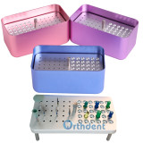 60 Holes Dental Disinfection Box Endo Files Polisher Burs 3 Use Autoclave Holder