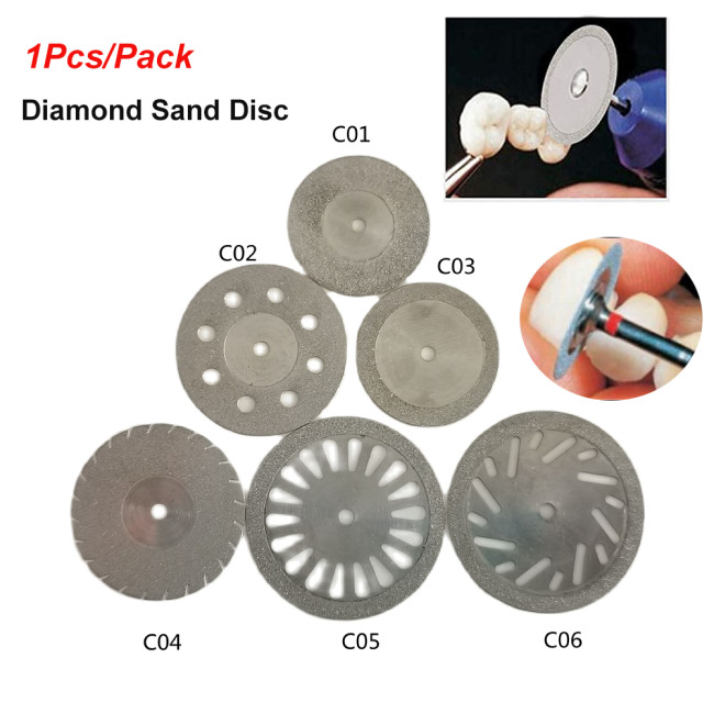 1Pcs/Pack Dental Cutting Disc Ultrathin Double Sided Sand Diamond with Mandrel Separating Polish Ceramic Dentistry Lab Materials Tools