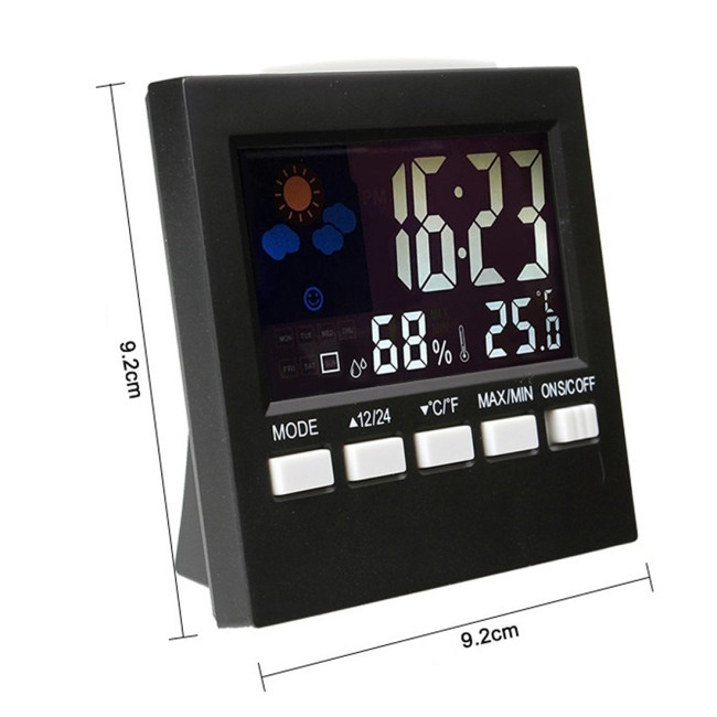 LCD Digital Thermometer Hygrometer Indoor Electronic Temperature Humidity Meter Alarm Clock Calendar Weather Station Equipments