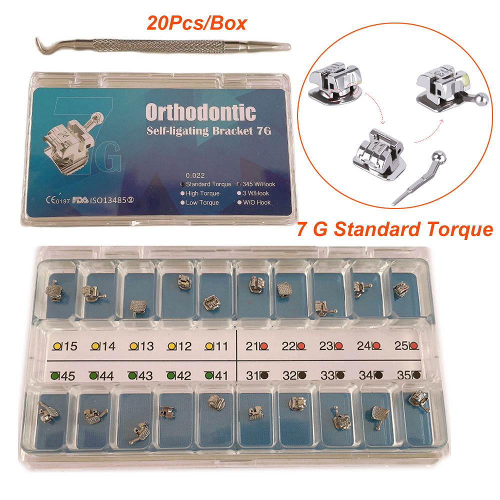 20 Pcs/Box Dental Orthodontic Selfligating Brackets Braces for Teeth 7