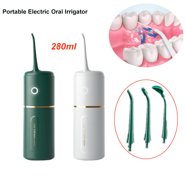 USB Portable Oral Irrigator Water Flossers for Teeth 280ML Household Rechargeable 3 Modes Waterproof Dentistry Tooth Cleaning