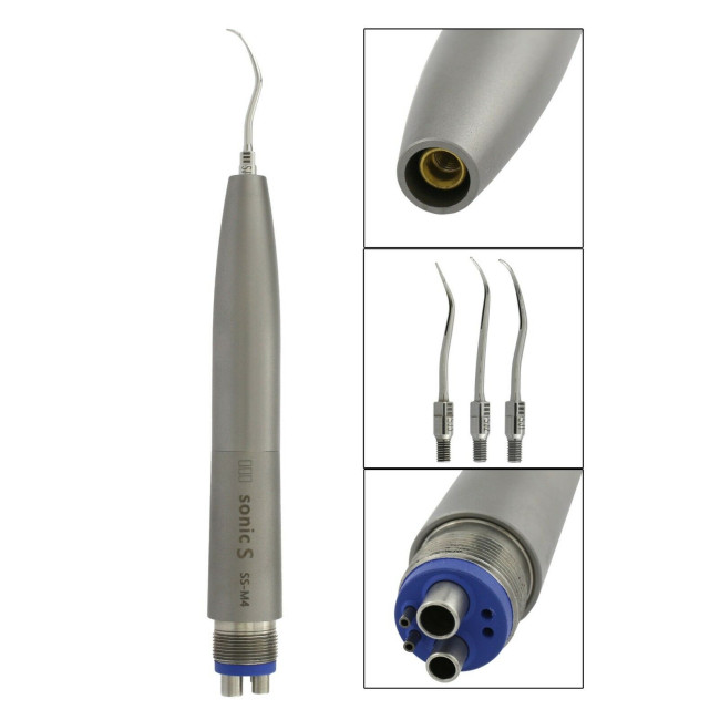 Orthdent 1Set Dental Ultrasonic Air Scaler Sonic S 2/4 Holes Handpiece 3 Tips Hygienst Dentistry Oral Cleaning Tools Instruments