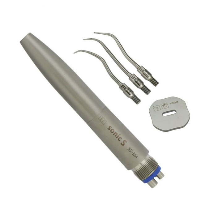 Orthdent 1Set Dental Ultrasonic Air Scaler Sonic S 2/4 Holes Handpiece 3 Tips Hygienst Dentistry Oral Cleaning Tools Instruments