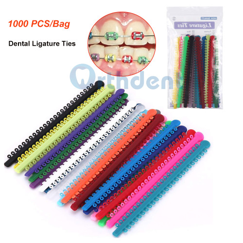 1000 Pcs/Pack Dental Ligature Ties Orthodontic Elastic Rubber Tooth Dentist Tools Braces Teeth