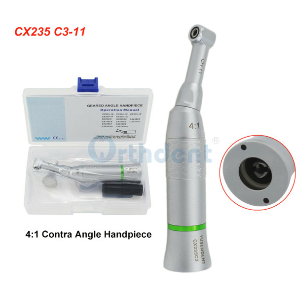 YUSENDENT Dental 4:1 Reduction Contra Angle Handpiece Low Speed Vertical Reciprocating Dentistry Lab Orthodontic Instruments