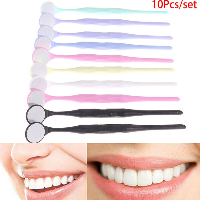 10Pcs/Box Dental Double Sided Mouth Mirrors Photography Endoscopes Reflectors Autoclavable Dentistry Tooth Whitening Instruments