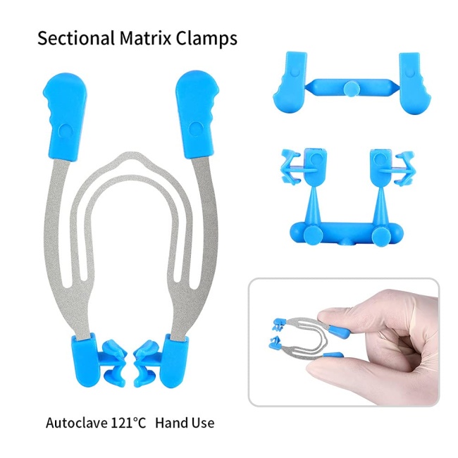 1Set/Box Dental Sectional Contoured Matrix Clip Matrices Clamps Wedges Spring Rings A Type Autoclavable Dentistry Tools Instruments