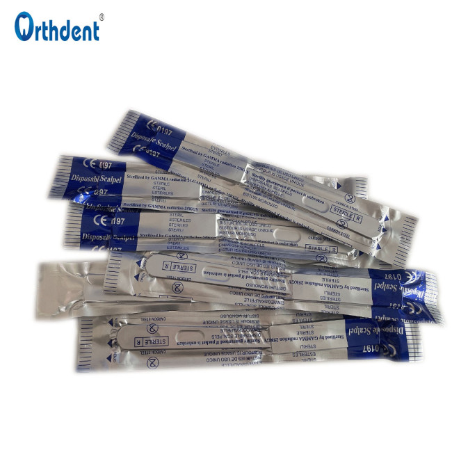 10Pcs/Box Dental Sterile Surgical Scalpel Blades Steel Plastic Handle Carving Knife Disposable Dentistry Lab Teeth Therapy Tools