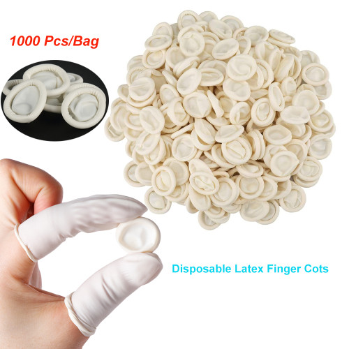 1000Pcs/Bag Dental Disposable Latex Rubber Finger Cots Anti-static Fingertips Gloves Non-slip Protector Dentistry Lab Materials