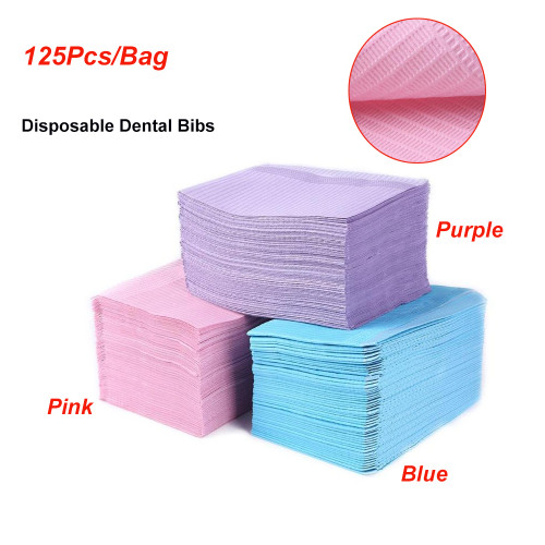 Orthdent 125Pcs/Bag Dental Hygiene Bib Disposable Waterproof Medical Paper Neckerchief Tattoo Bibs Dentistry Clean Pads Supply