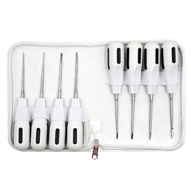 Orthdent 8Pcs/Set Dental Luxating Lift Elevators Clareador Curved Root Teeth Stainless Steel Dentistry Lab Surgical Instruments
