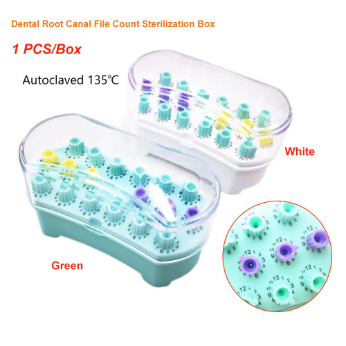 Orthdent 1Pcs Dental Endo Root Canal Files Counter Safety Memory Disc Case Color Code Green/White Dentistry Lab Instrument Tools
