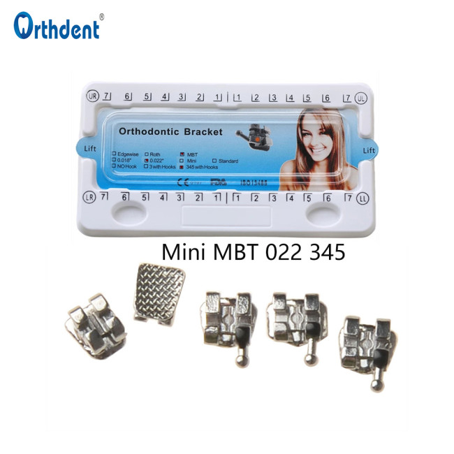200Pcs/10Packs Dental Metal Brackets Braces Split Mesh Base Mini Roth/MBT 0.022 Slot Hooks 3-4-5 Dentistry Lab Orthodontic Material