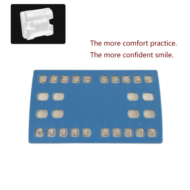 20Pcs/Pack Dental Ceramic Self Ligating Brackets Brace Mesh Base Standard Torque 022 Solt Hook 345 Dentist Orthodontic Materials
