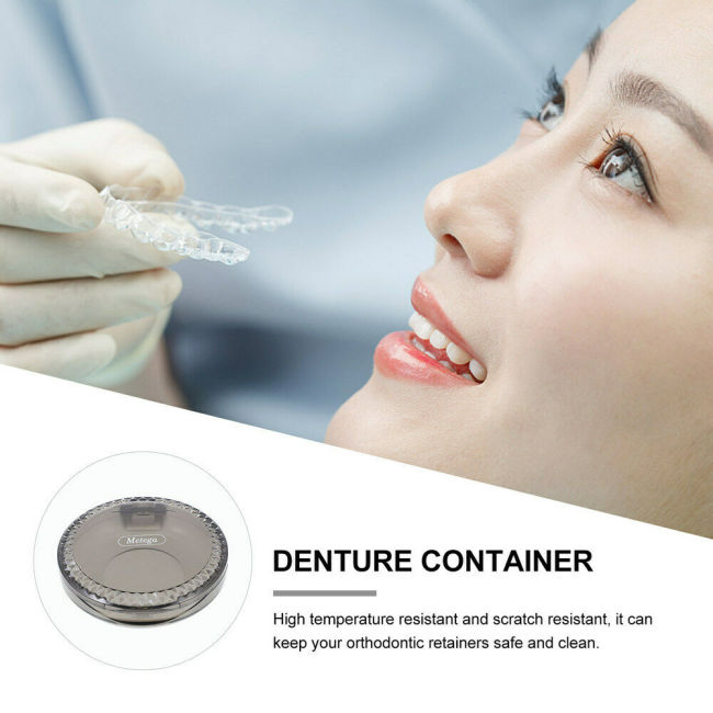 1Pc Portable Dental Invisible Braces Storage Denture Case Retainer Box Multipurpose False Teeth Bath Container Dentist Oral Care Tools
