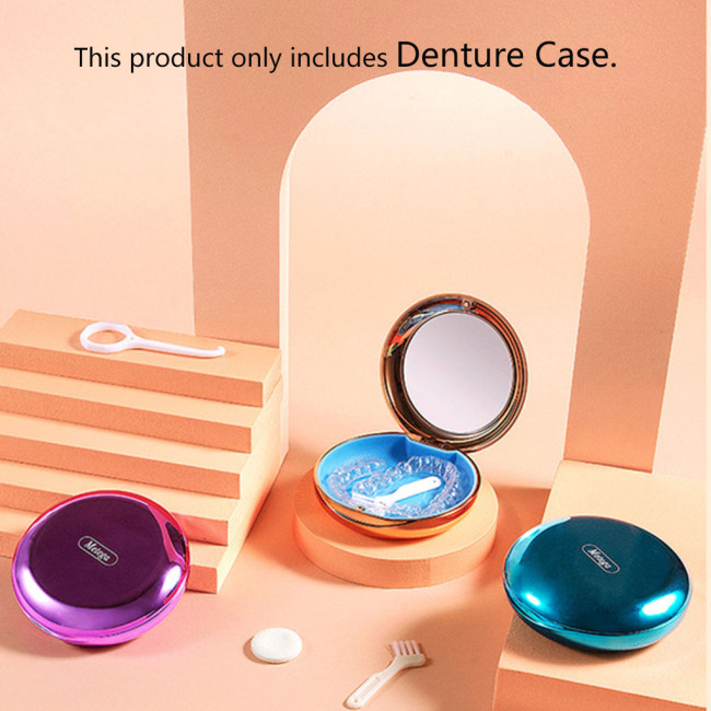 1 Pcs Denture Invisible Braces Storage Box Orthodontic Retainer False Teeth Case Mouthguard Container With Mirror Dentistry Tools