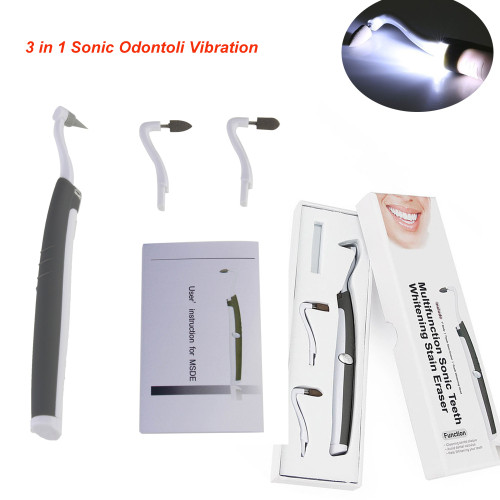 Dental 3 in 1 Sonic Odontoli Vibration Hygiene Tool Light Autoclave Pick Stain Eraser Clean Tartar Dentist Oral Teeth Whitening