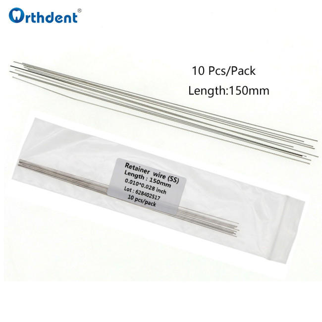 Orthdent 10Pcs/Pack Dental Stainless Steel Lingual Retainer Wire Flat Plate Twist Wires Straight Dentistry Lab Orthodontic Materials
