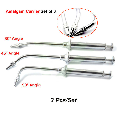 3Pcs/Set Dental Amalgam Carrier Syringes Gun Swiss Type Autoclave Dentistry Composite Restorative Filling Instruments