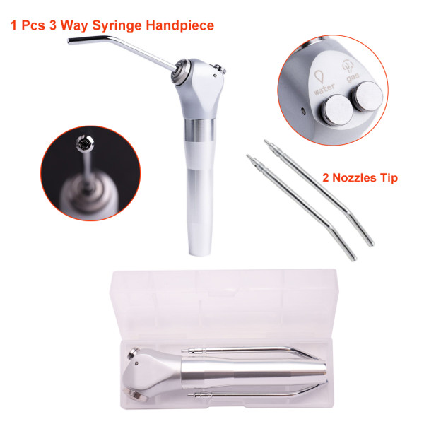 1 Pcs Dental Air Water Spray Triple 3 Way Handpiece Syringe 2 Nozzle Tip Tubes Autoclavable Equipment Dentistry Teeth Whitening