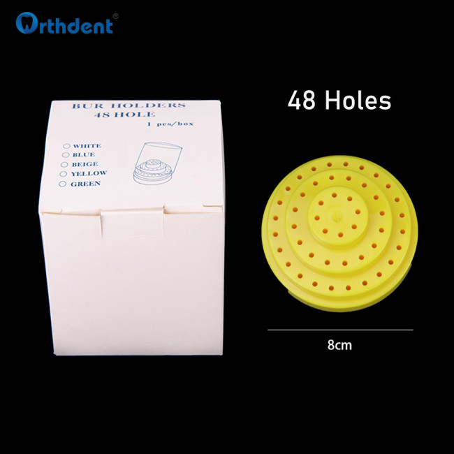 Orthdent 1Pcs 48 Holes Dental Bur Block Tungsten Steel Polishing Drill Placement Box Plastic Disinfection Case Dentistry Lab Tools