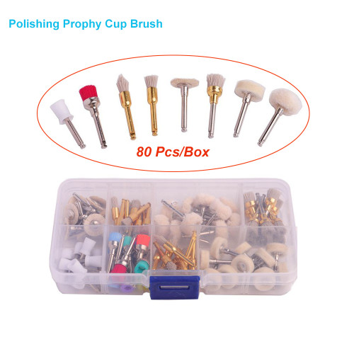 Orthdent 80Pcs/Box Dental Polishing Prophy Cup Brush Rubber Alumina Nylon Cotton Wool Felting Dentistry Orthodontic Materials