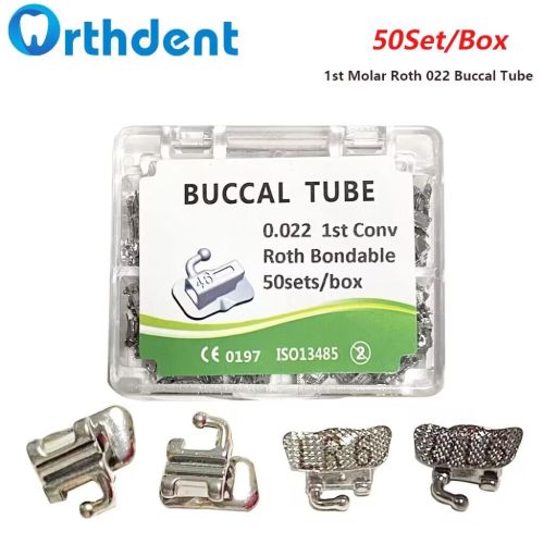 200Pcs/Set Orthodontic 1st Molar 022 Bonding Convertible Roth Buccal Tube Single