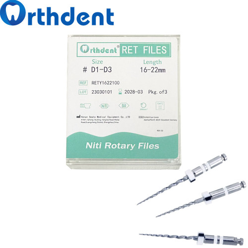 3Pcs/Set Dental Root Canal Retreatment Files Engine Use NITI  Endo Motor D-files D1-D3 Silver/Gold 25Mm Endodontic