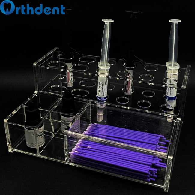 Dental Acrylic Organizer Composite Applicator Dispenser Holder Case For Syringe Resin Adhesive