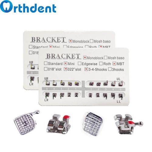 Orthodontic Metal Bracket Mini Roth/MBT 022 345 Slot Hooks Braces For Dental Treatment