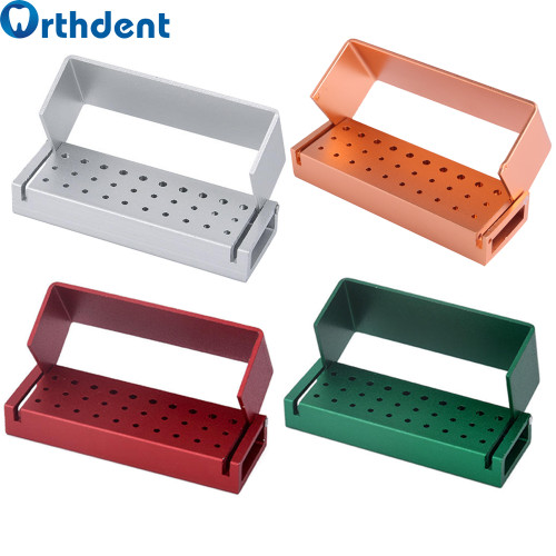 Orthdent Dental 30Holes Aluminium High Speed Bur Block Holder Autoclave Disinfection Box