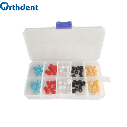 100Pcs/Box Dental Instruments Ring Code Mixed Color Autoclave-able Silicone Rings 6mm/4mm