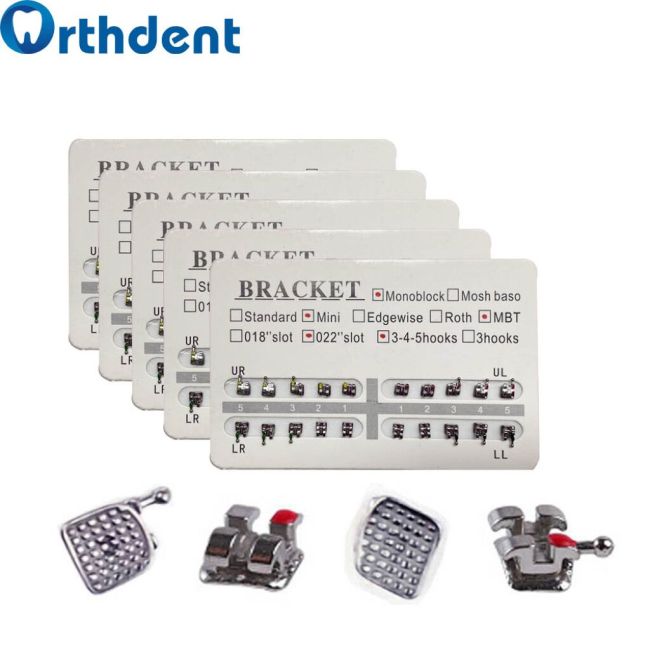 Orthodontic Metal Bracket Mini Roth/MBT 022/018 345 Slot Hooks Braces For Dental Treatment