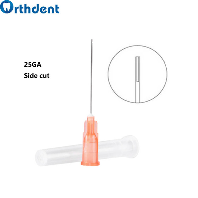Orthdent 100Pcs Endodontic Irrigation Needle Tips Dental Disposable Syringe 30G/27G/25G Tooth Clean