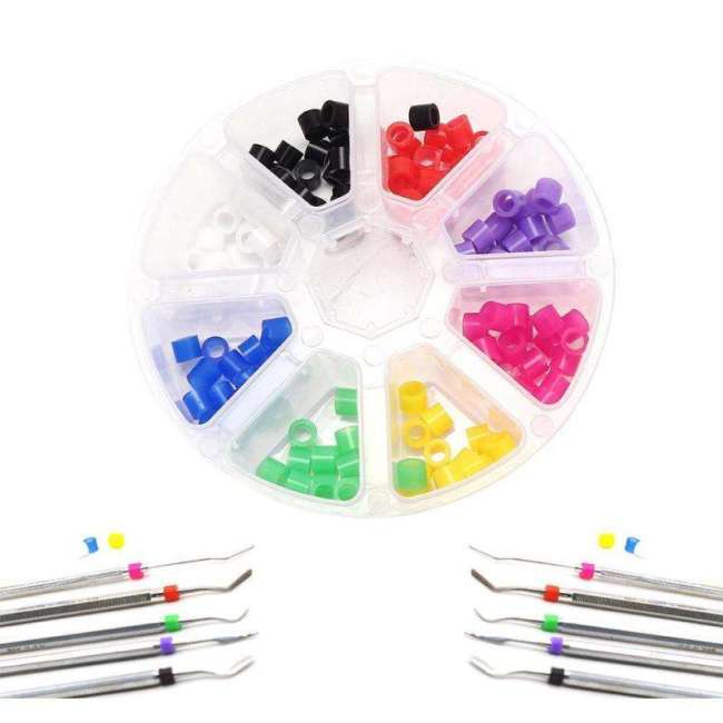 160Pcs/Box Dental Mix Color Silicone Code Rings 4mm Autoclavable Disinfection