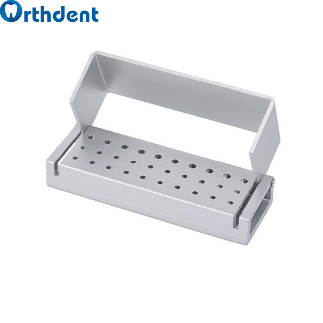Orthdent Dental 30Holes Aluminium High Speed Bur Block Holder Autoclave Disinfection Box
