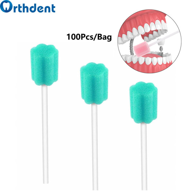100Pcs/Bag Disposable Oral Care Sponge Swab Sterile
