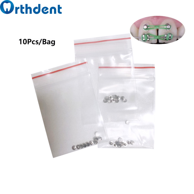 Orthdent 10 Pcs/Bag Dental Lingual Button Round Metal Dentist Orthodontics Brackets Dentist