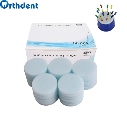 Orthdent 50Pcs/Box Disposable Clean Sponge Pad Soft Dental Endo Files Cleaning