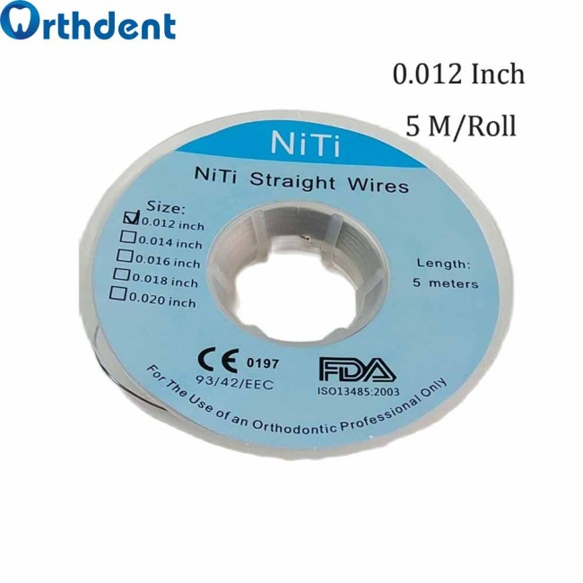 Orthdent 5 M/Roll Dental Niti Straight Wires Orthodontic Arches Round Archwires for Tooth