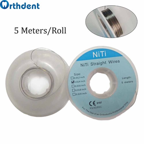 Orthdent 5 M/Roll Dental Niti Straight Wires Orthodontic Arches Round Archwires for Tooth